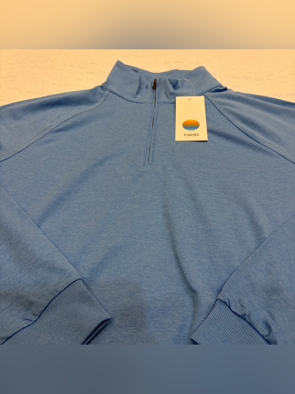 NWT Vuori Halo Half Zip in Oasis Blue Heather - Picture 8 of 9